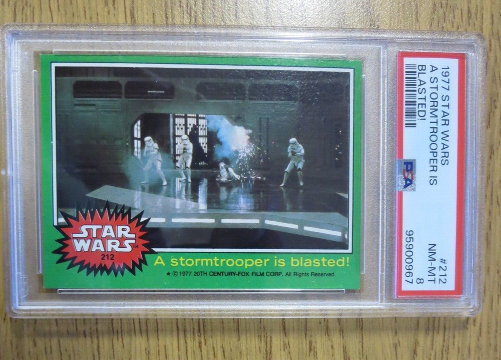 1977 Topps Star Wars Green Series #212 Stormtroopers PSA 8 Clean Fresh Slab