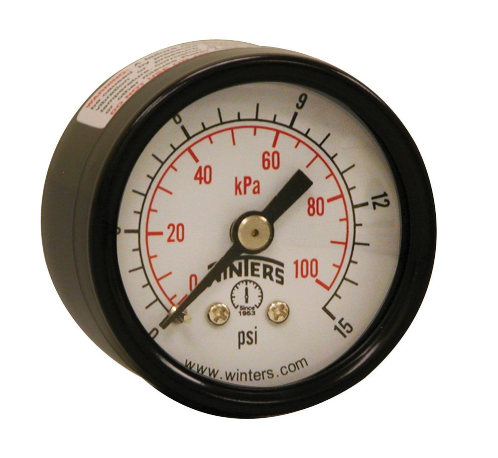 Winters 1-1/2 inch Dial Size, Economy Utility Dry Pressure Gauge, Brass Inter...