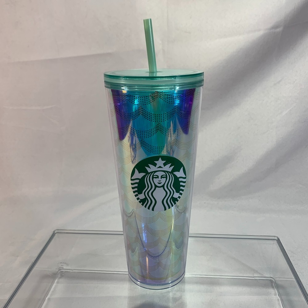 Starbucks Tumbler Mermaid 24 oz Iridescent Siren Scales Mirror Venti Cold Cup