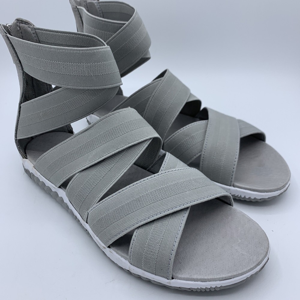 Sorel Women's Gray Gladiator Sandals with Stretch Strap Size 9