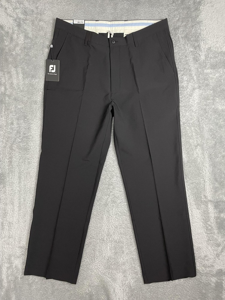 FootJoy Perf Pants Mens 38x30 Black Golf Stretch Moisture Wicking Performance
