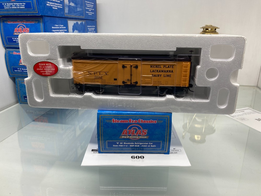 600 Atlas 36' Refrigerator Car Nickel Plate Lackawanna Plastic O Scale 2 Rail