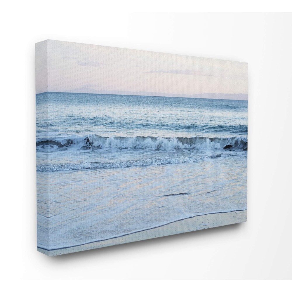 Coastal Evening Beach Waves Photograph Canvas Wall Art, 30x40, Multicolor