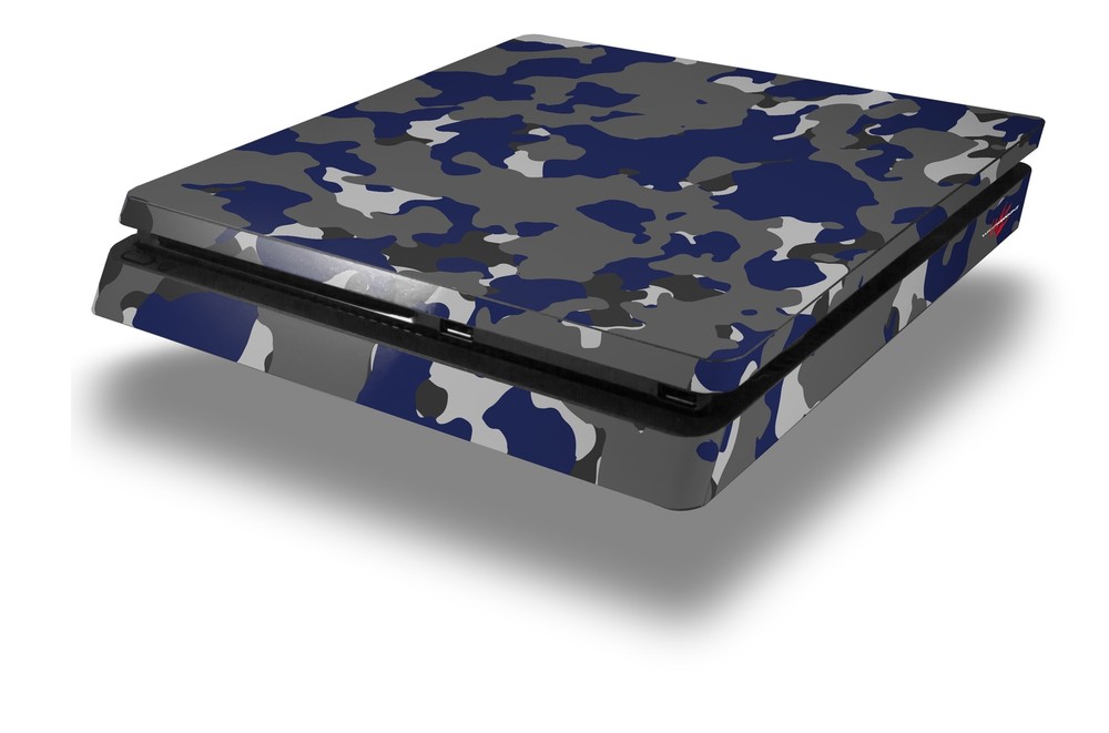 Skin for PS4 Slim WraptorCamo Old School Camouflage Camo Blue Navy Playstation