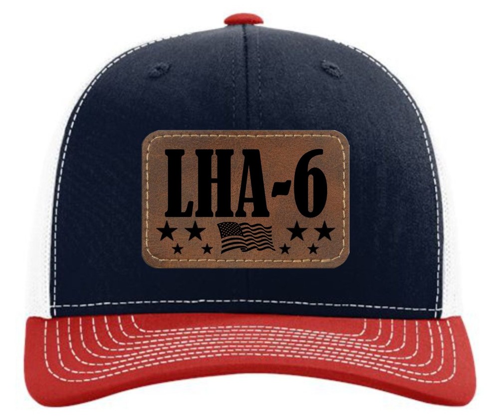 USS AMERICA LHA-6 SHIP HAT CAP. US NAVY. NEW. LEATHER.
