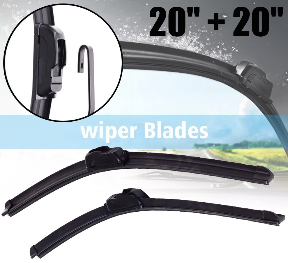 Set Of 2 U/J Hook Bracketless Front Windshield Wiper Blades 20