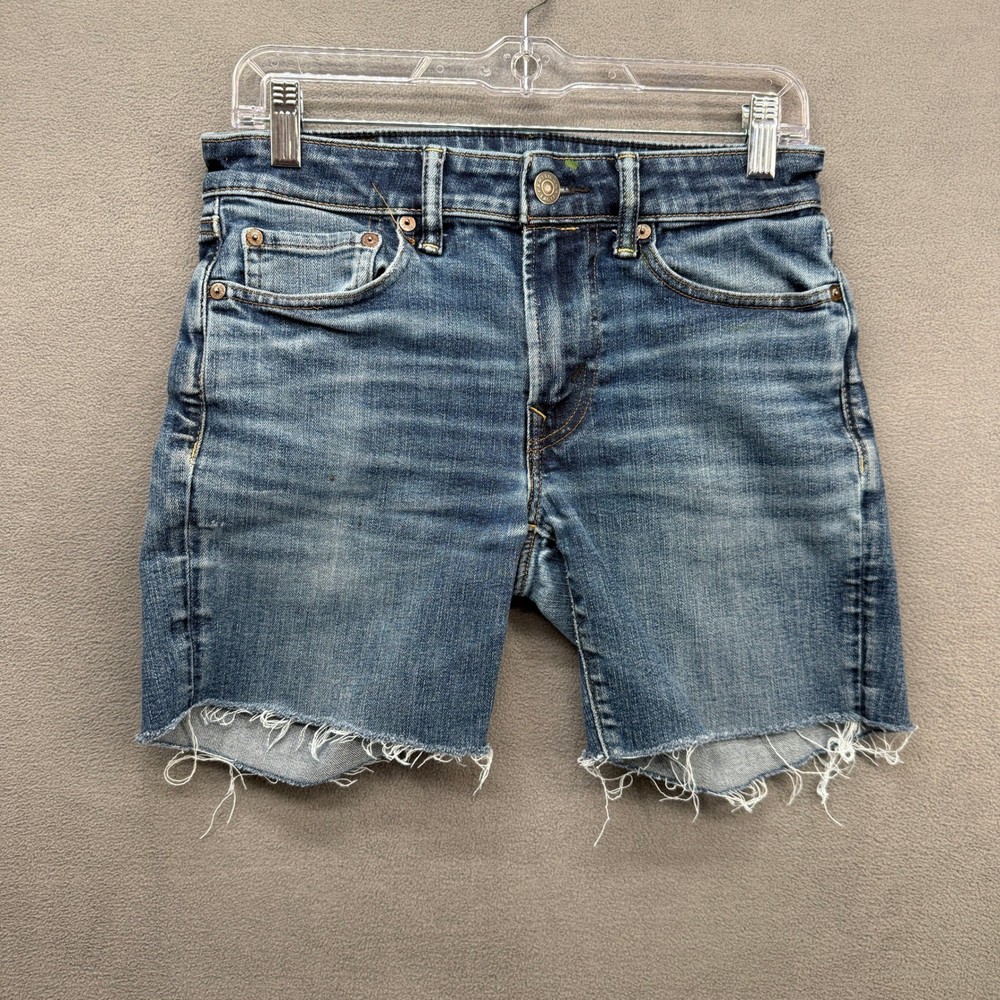 American Eagle Denim Shorts Womens 29 Medium Wash Raw Hem Cut Off Distressed