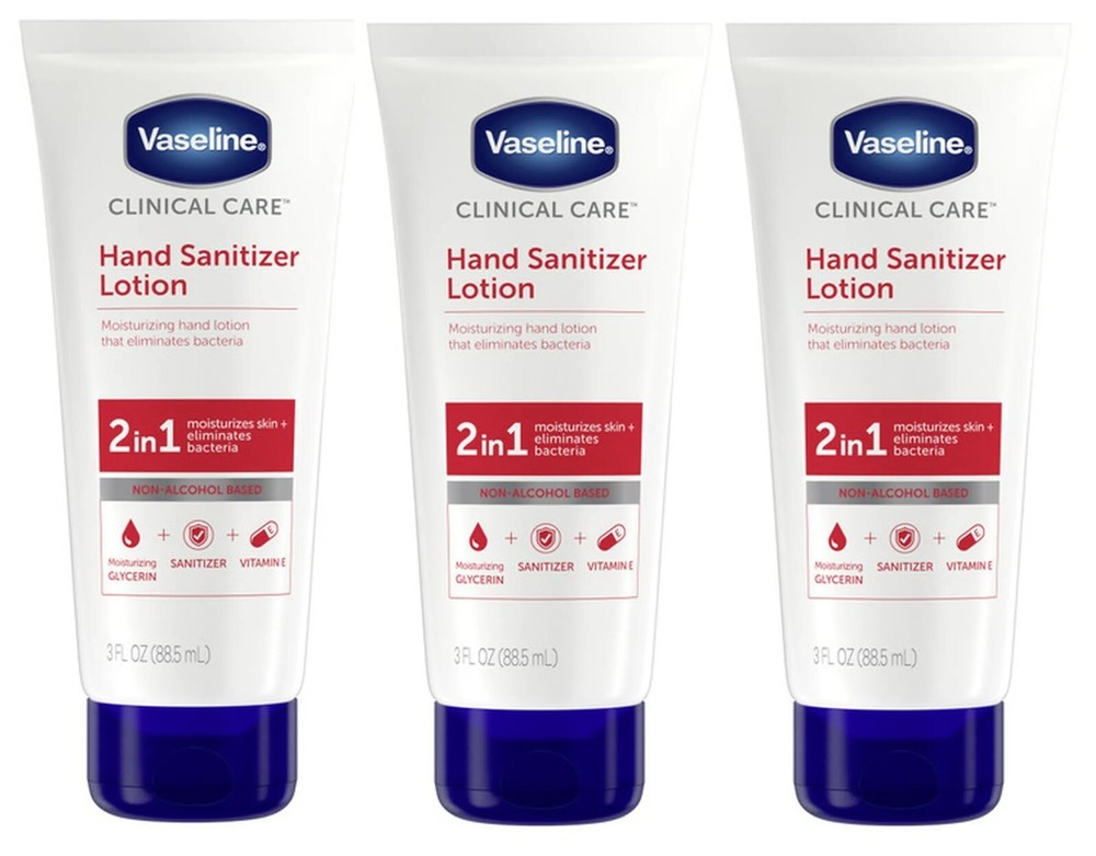 Vaseline Clinical Care Hand Sanitizer Lotion 3 fl oz Pack of 3 for Expert Protection