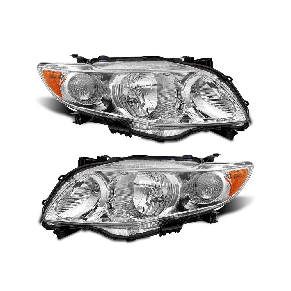Headlight Assembly Pair for 2009-2010 Toyota Corolla (Base/CE/LE/XLE, North A...