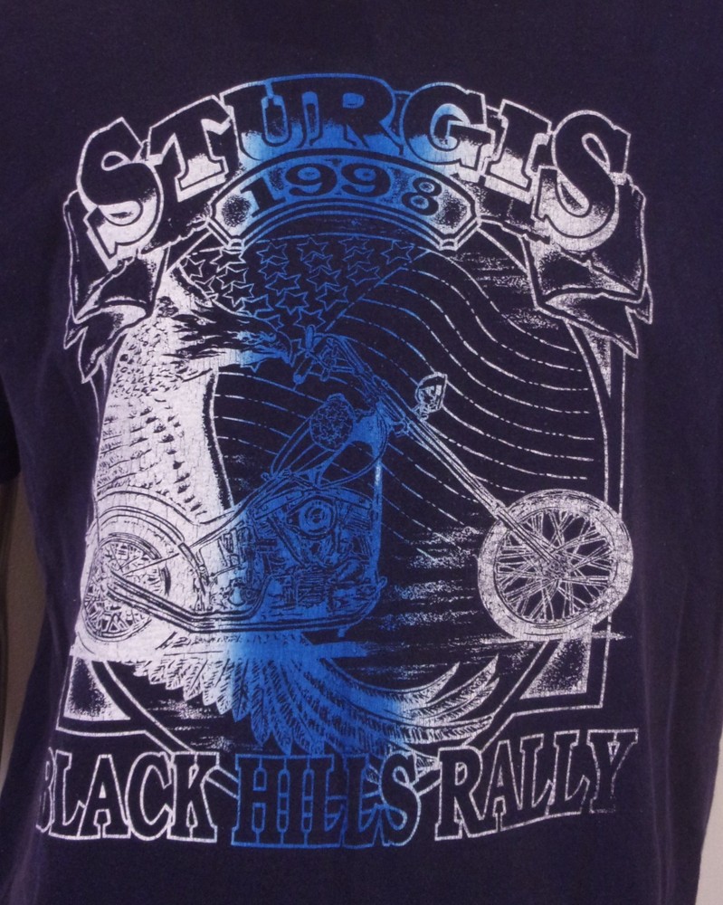vintage 90s Sturgis 1998 T-Shirt Black Hills Rally Motorcycle Biker USA sz L