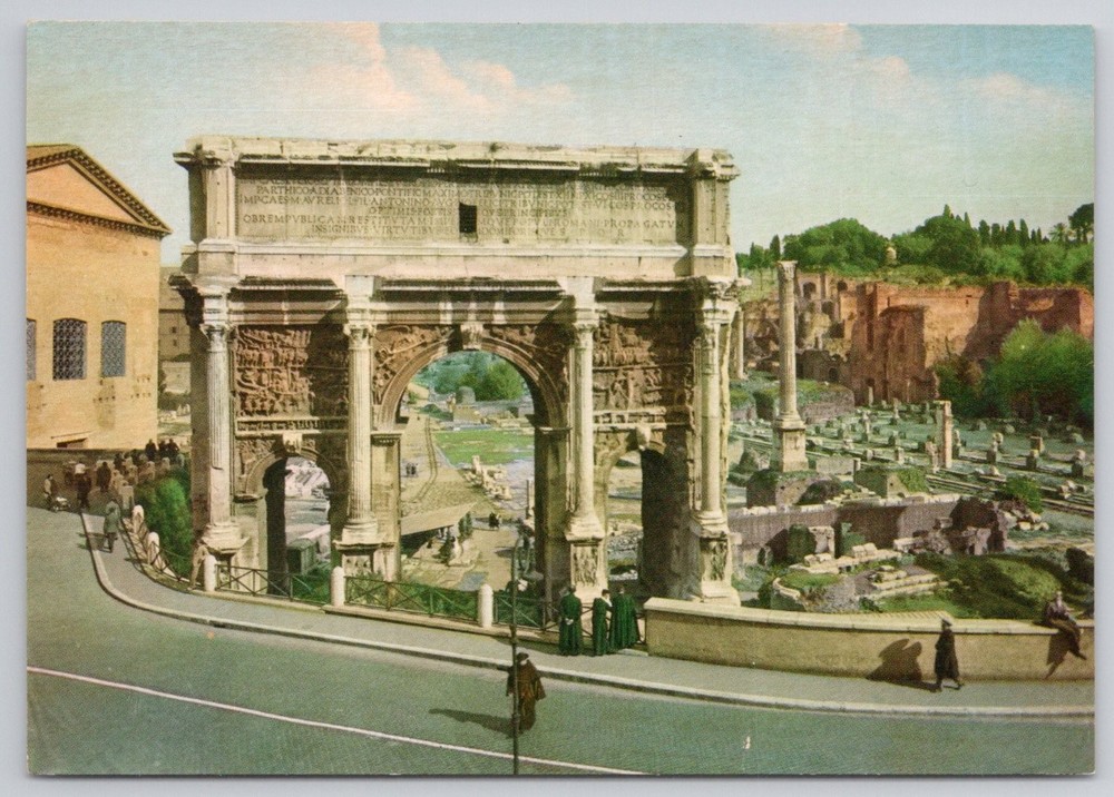 Arch of Septimius Severus Rome Italy Vintage Postcard Kodak Ektachrome