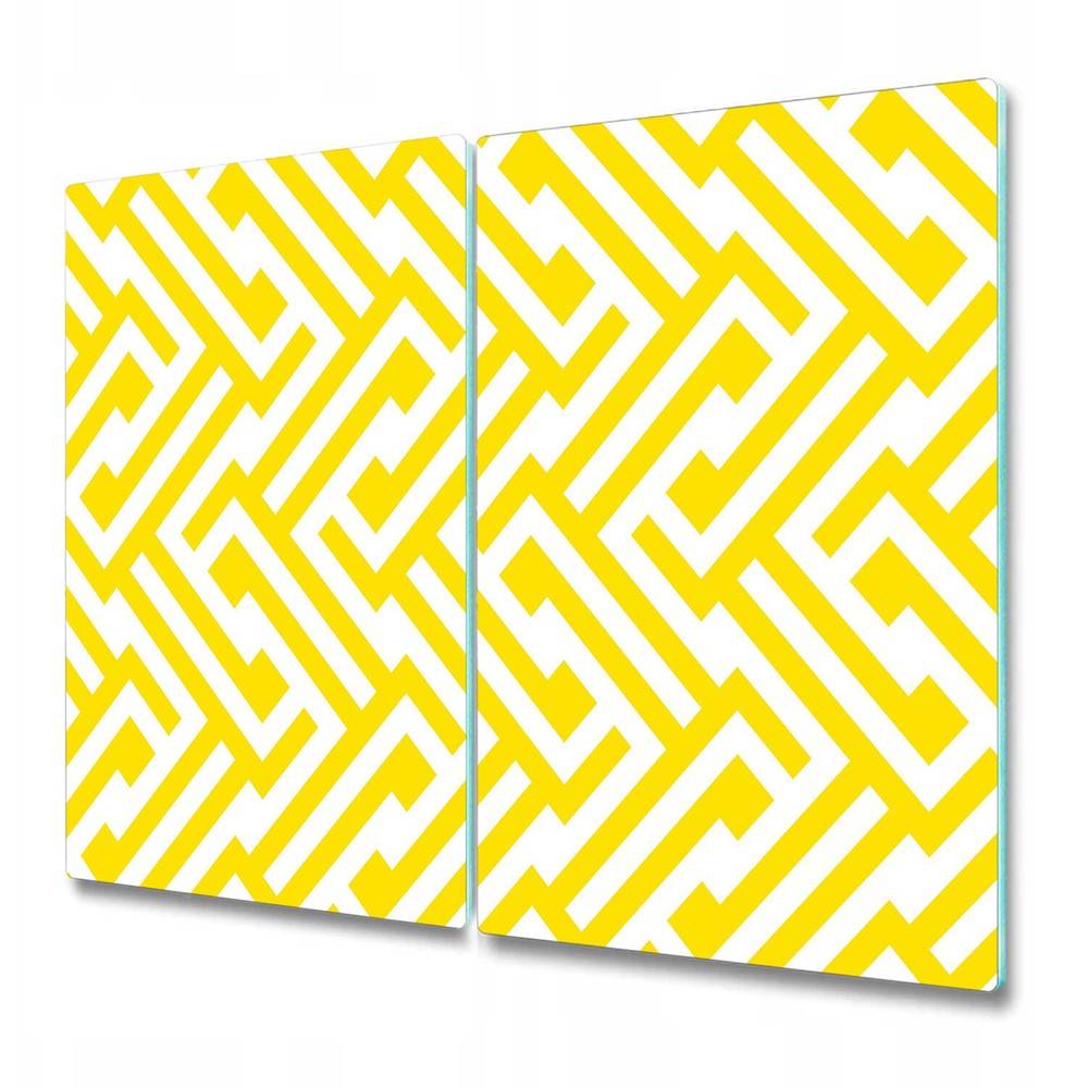 Glass Induction Cover Yellow chevron stripe Positive Colour Geometric 2x30x52