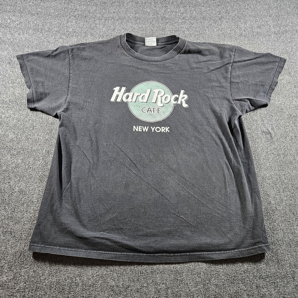 Vintage Hard Rock Cafe Shirt Mens XL Black New York Graphic Tee Made USA 90s