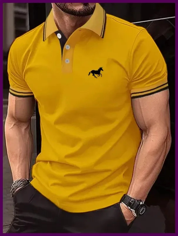 New Men's T-shirt Classic Short sleeved Polo Shirt Summer Top Casual T-shirt.