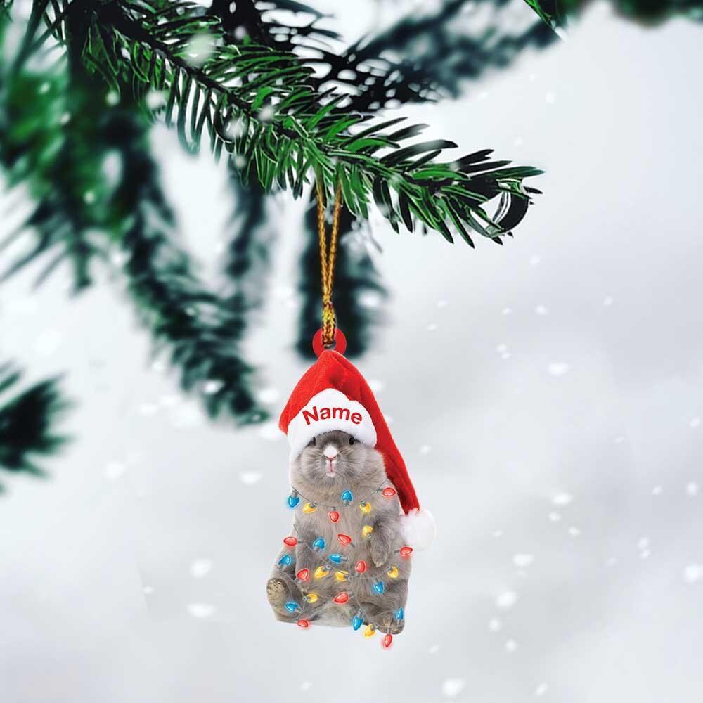 Bunny Christmas Light Hanging Ornament  Bunny Ornament Decor
