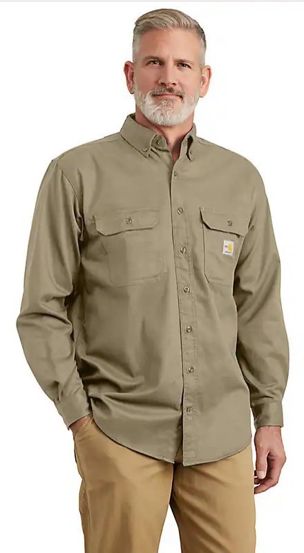 Brand New with Tags Carhartt FR Twill Long Sleeve Shirt FRS160 Kaki Color