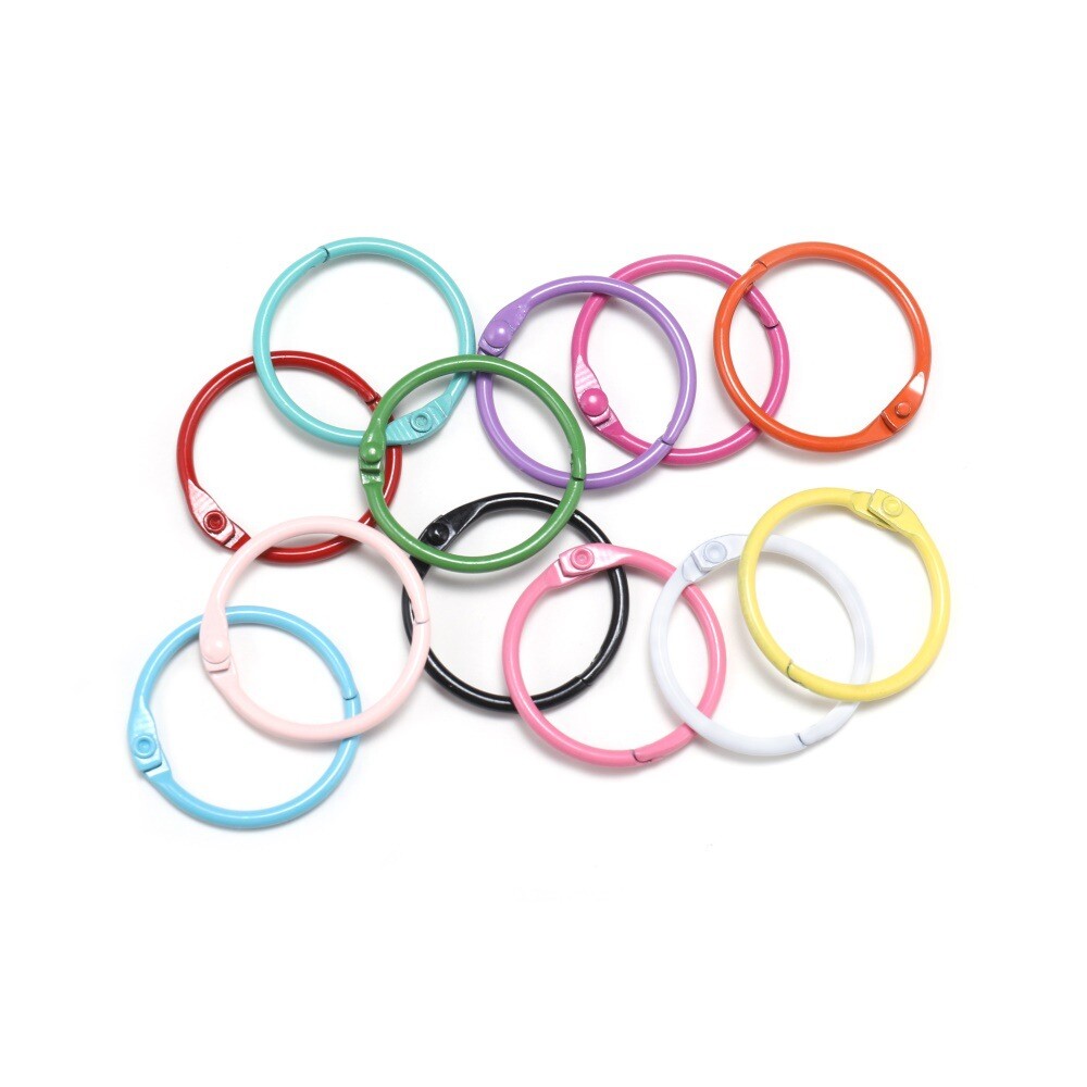 30Pcs Iron Metal 30X2.2MM Card Ring Calendar Ring Accessories Open Close Ring