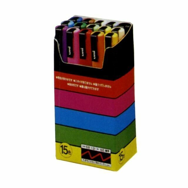 Uni-Posca PC3M15C 15-Piece Vibrant Paint Marker Pen Set
