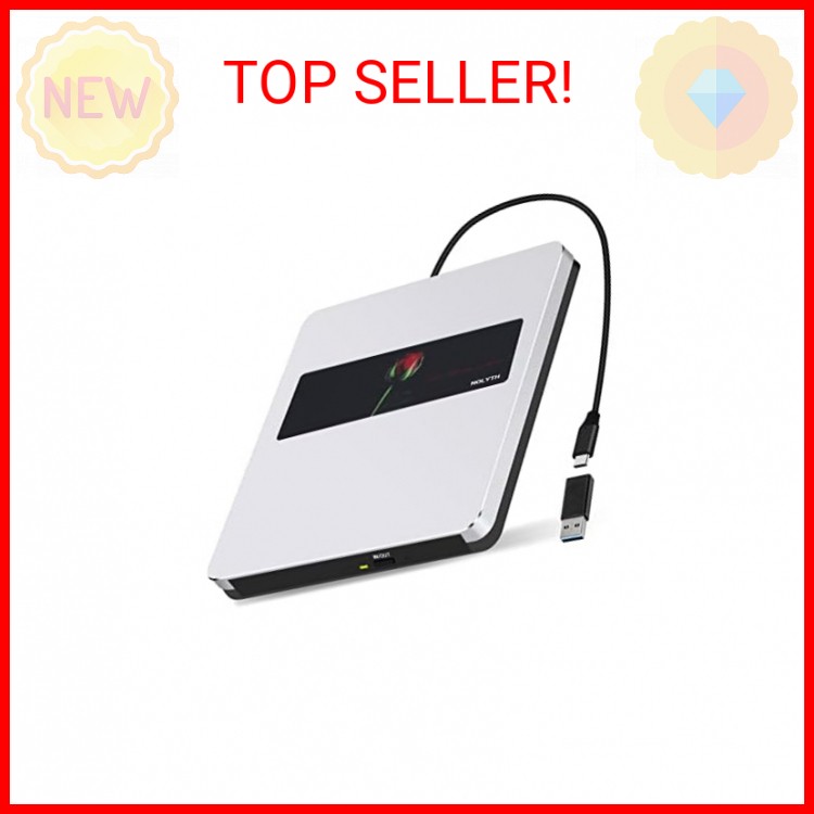 NOLYTH External CD Drive for Mac USB C SuperDrive for Apple, Portable DVD Drive
