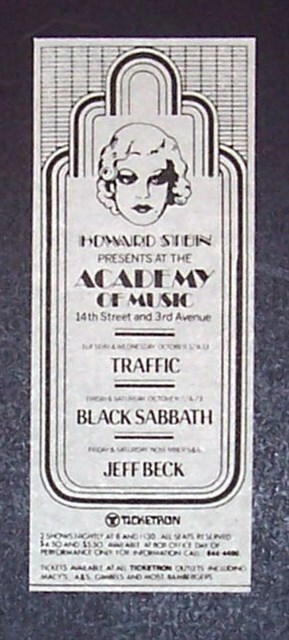 Black Sabbath Master of Reality Tour Academy Of Music NY 1971 Sm. Concert Ad-image
