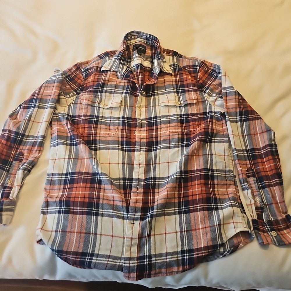 Lucky Brand Men's Long Sleeve Flannel Shirt Plaid, Button-Up, Size Large