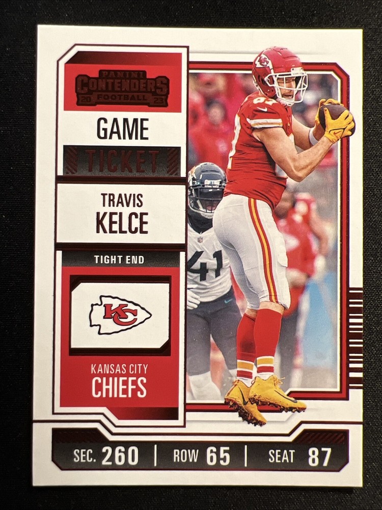 2023 Panini Contenders NFL Game Ticket Red #52 Travis Kelce Chiefs TE Football Card 🏈