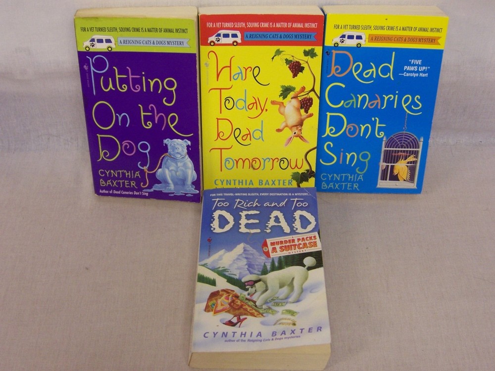 Cynthia Baxter Books A Reigning Cats & Dogs Mystery Murder Series,Hare,Canaries+