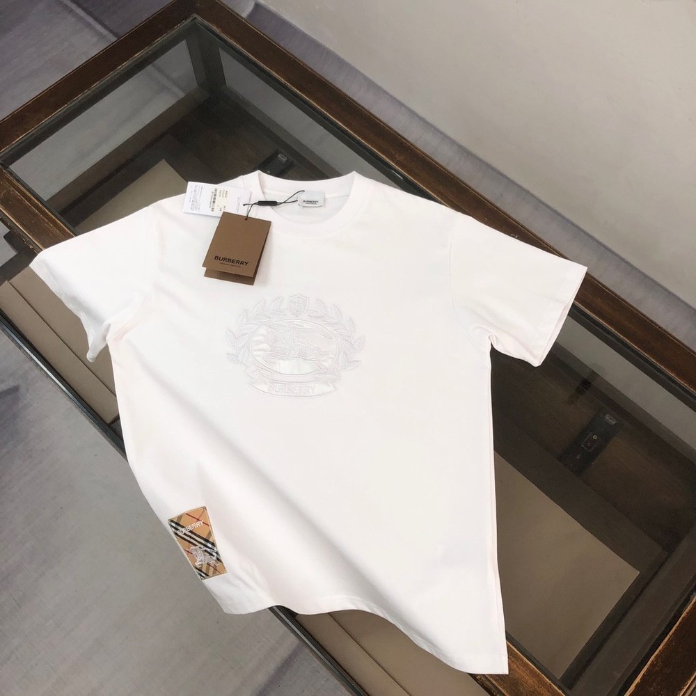New Moncler Unisex Summer White Crew-Neck T-Shirt L