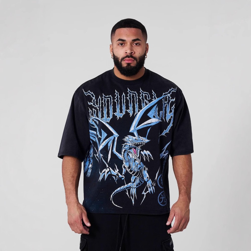 New YOUNGLA Collaboration Yu-Gi-Oh Men Oversize T-shirt Short Sleeve Sports Gym