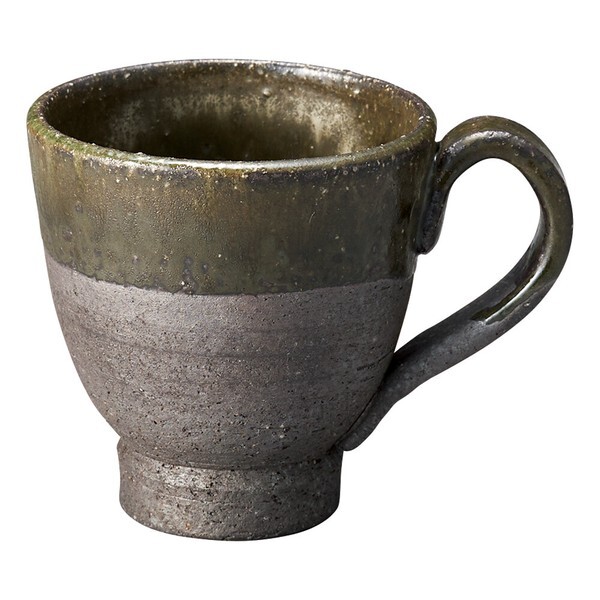 Shigaraki yaki ware pottery coffee tea cup Mug Carbonized Vidro Japanese
