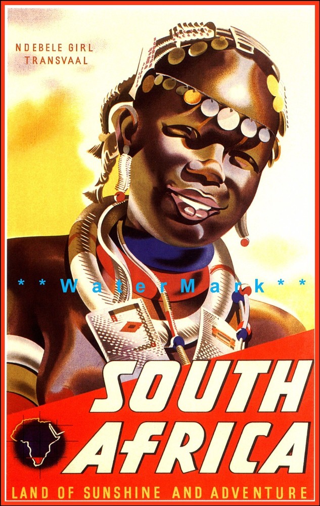 1950 South Africa Ndebele Girl Transvaal Vintage Sunshine Poster Print
