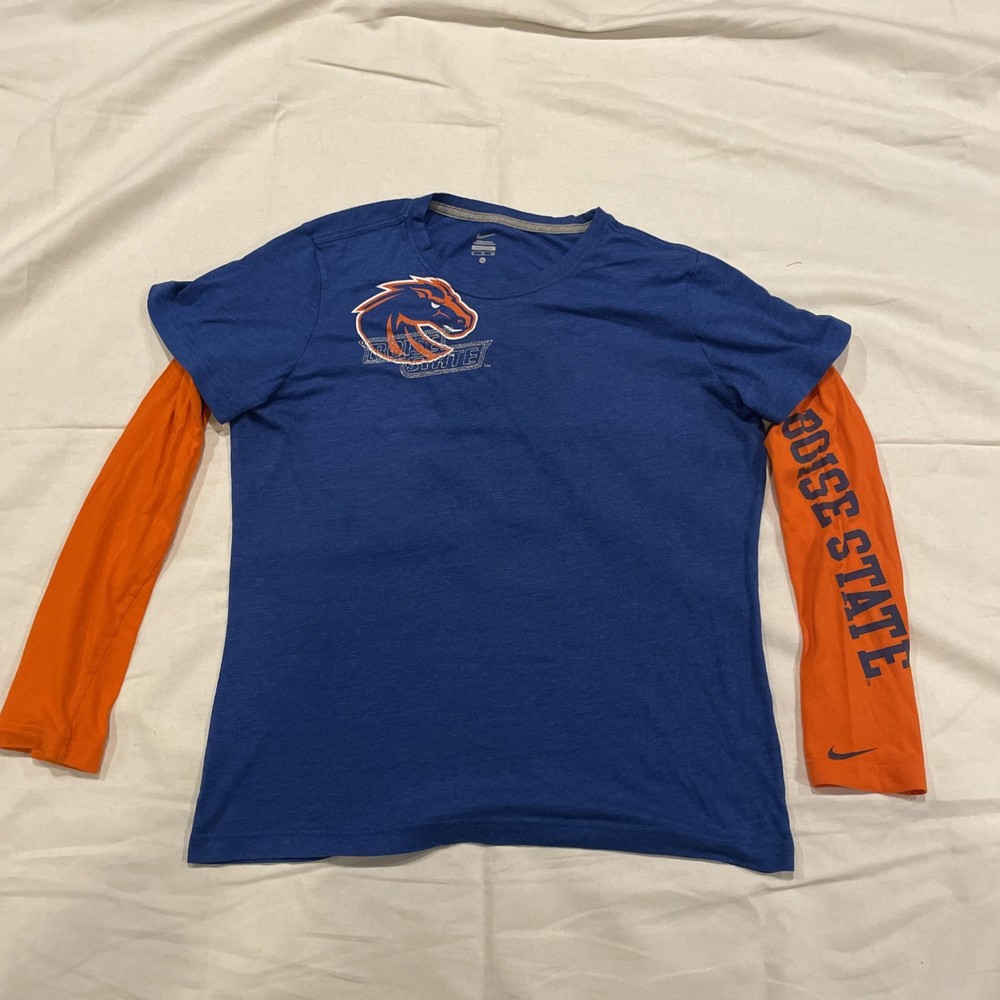 Boise State Broncos Long Sleeve Nike Shirt Women's XL Blue Orange