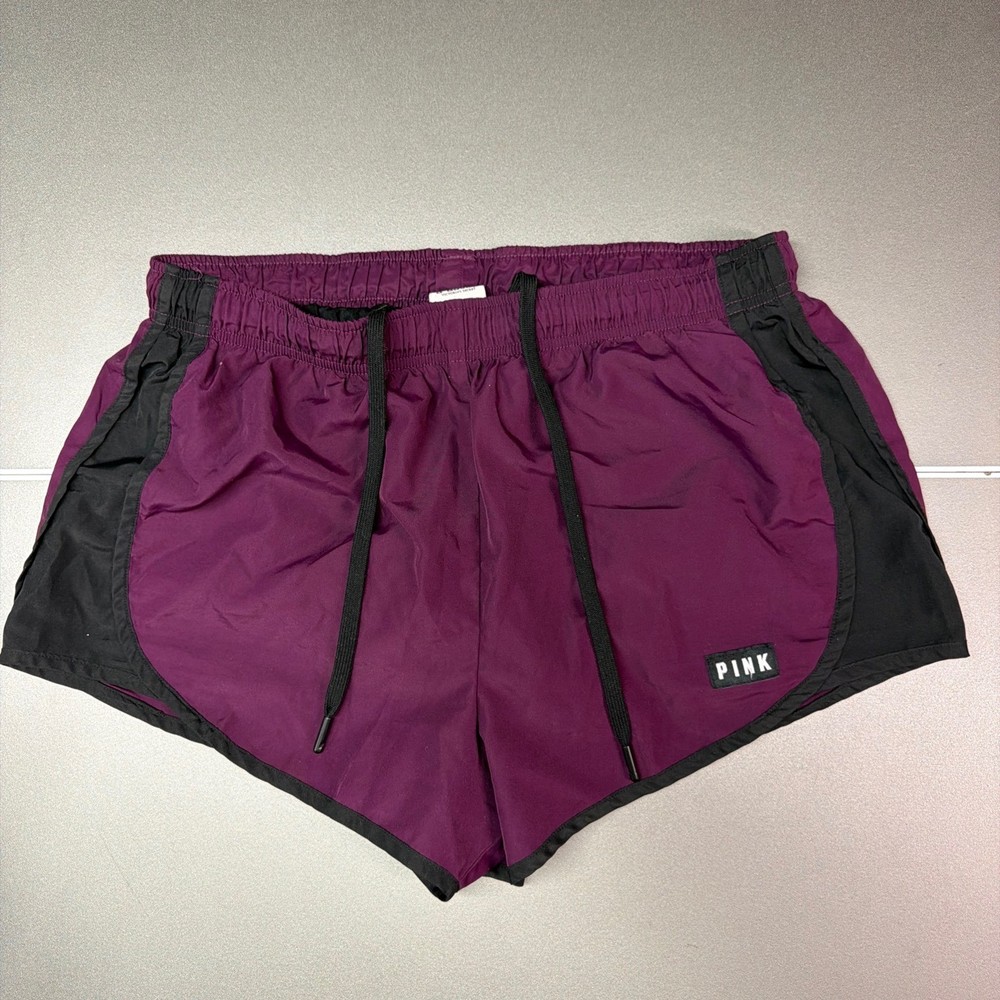 PINK Victoria's Secret Shorts Women's Large Purple Black Running Athletic