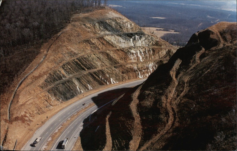 Hancock Maryland Sideling Hill sandstone formations aerial vintage postcard