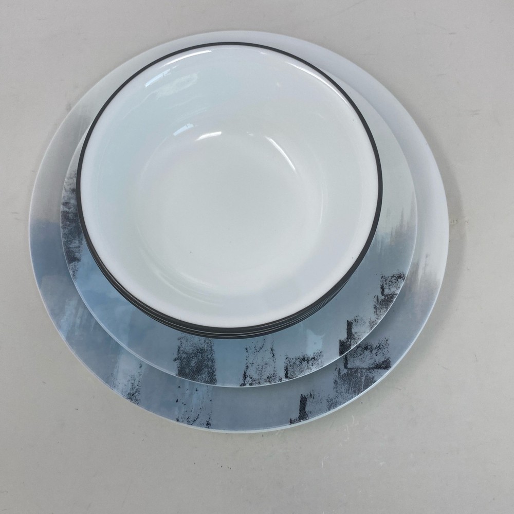 Corelle Boutique Tranquil Reflection 12pc Set Blue/Gray Service for 4