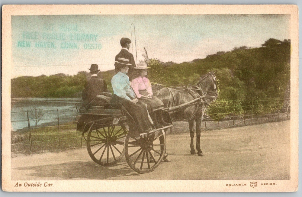 Irish Jaunting Car Horse Drawn William Ritchie & Sons Reliable Series Postcard