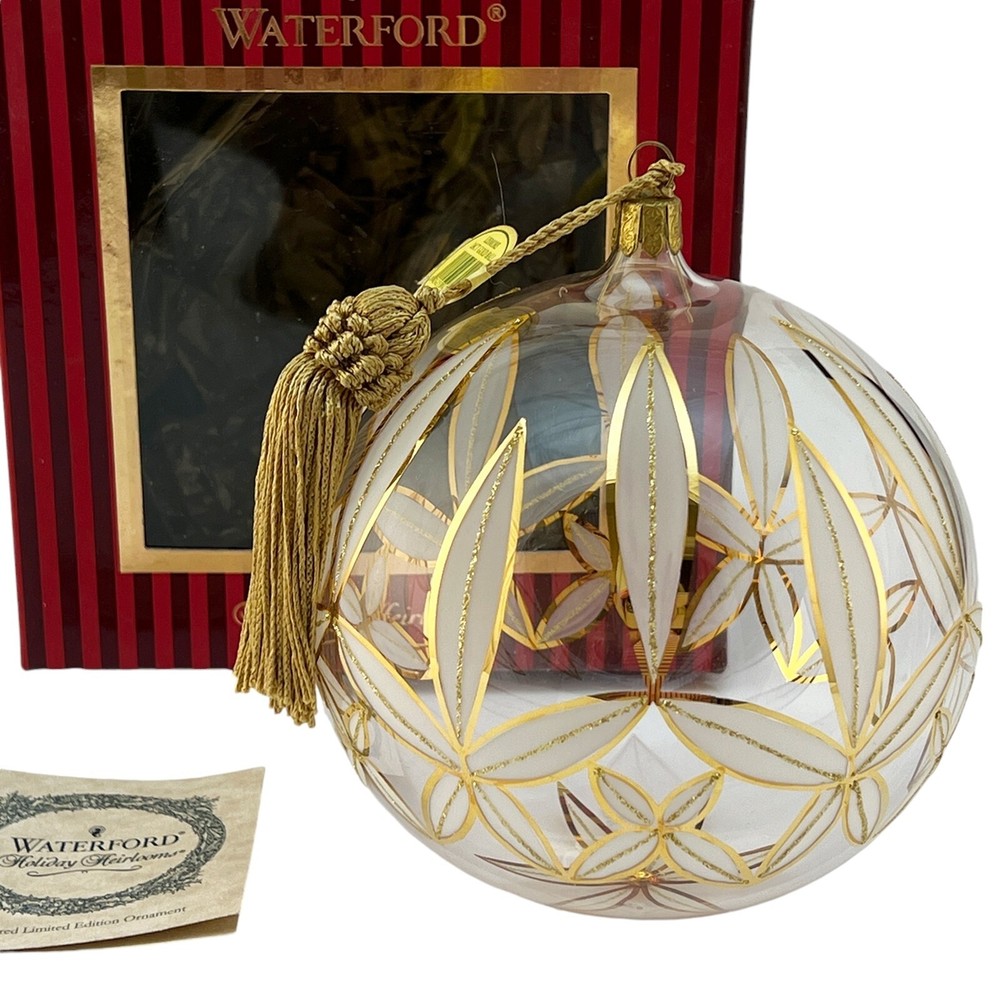 Waterford Crystal LISMORE 24K Gold Oversized Holiday Ball Ornament