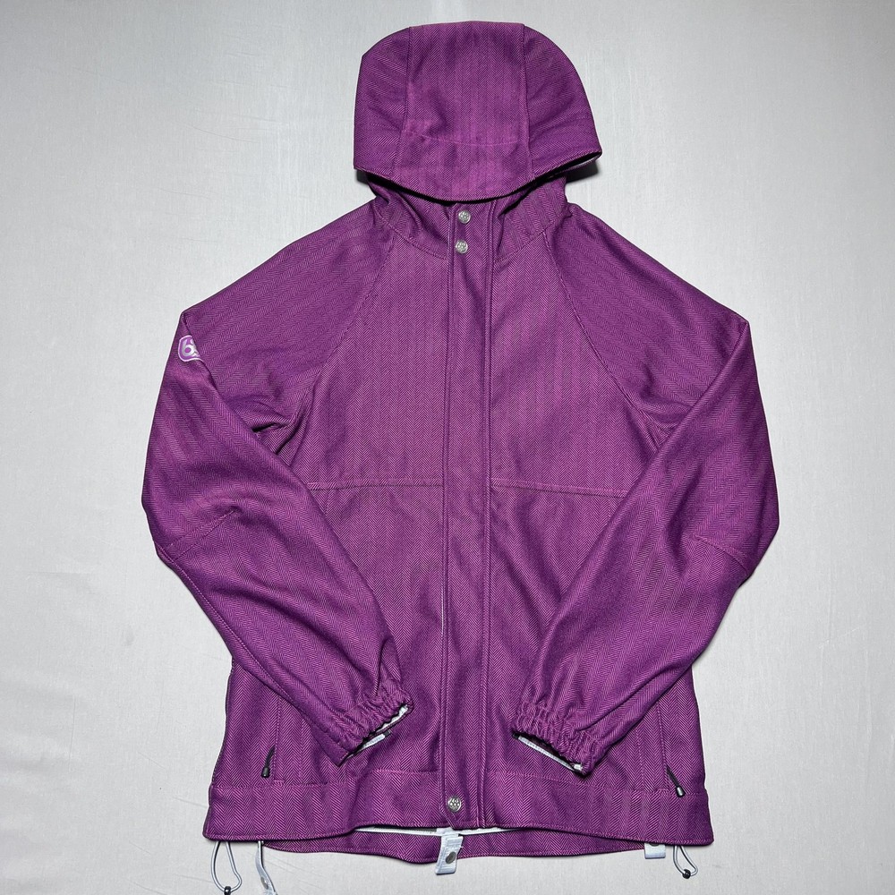 686 Plexus Jacket Womens Medium Purple Herringbone Hooded Snowboard Ski
