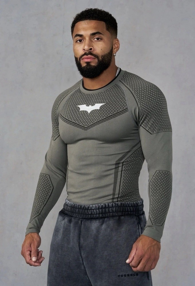 Youngla (Sold Out) - 8004 - Batman Compression Longsleeves - Grey Green - Medium
