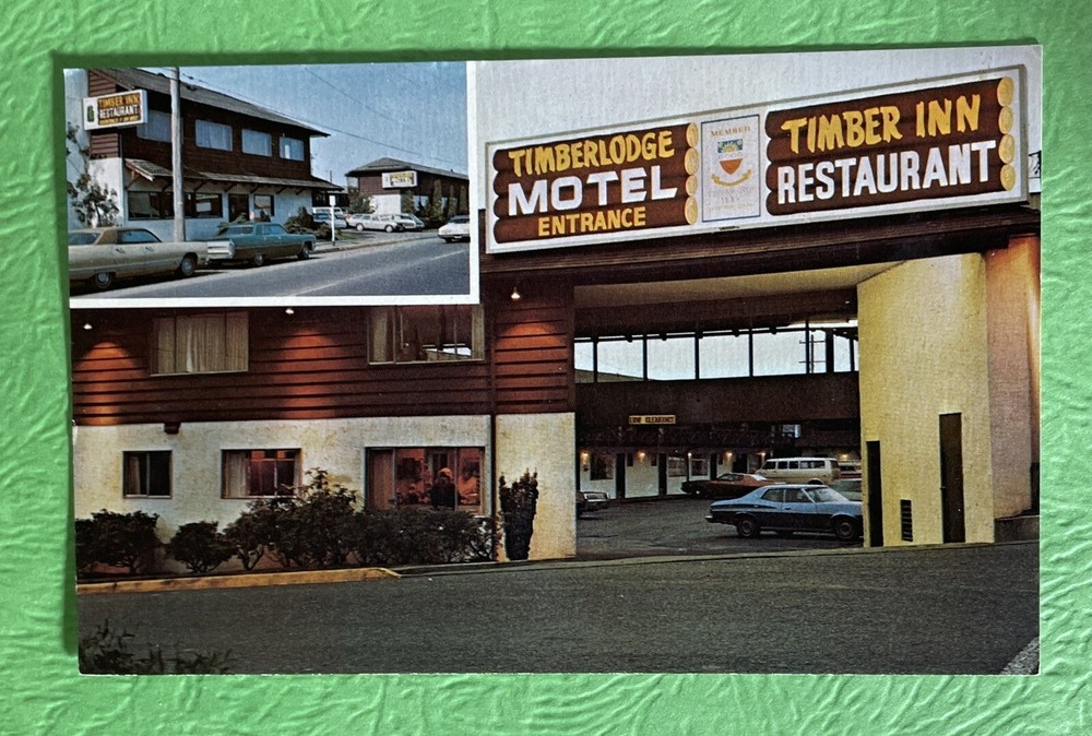 Coos Bay Oregon OR Timberlodge Motel Timber Inn Restaurant Vintage Postcard