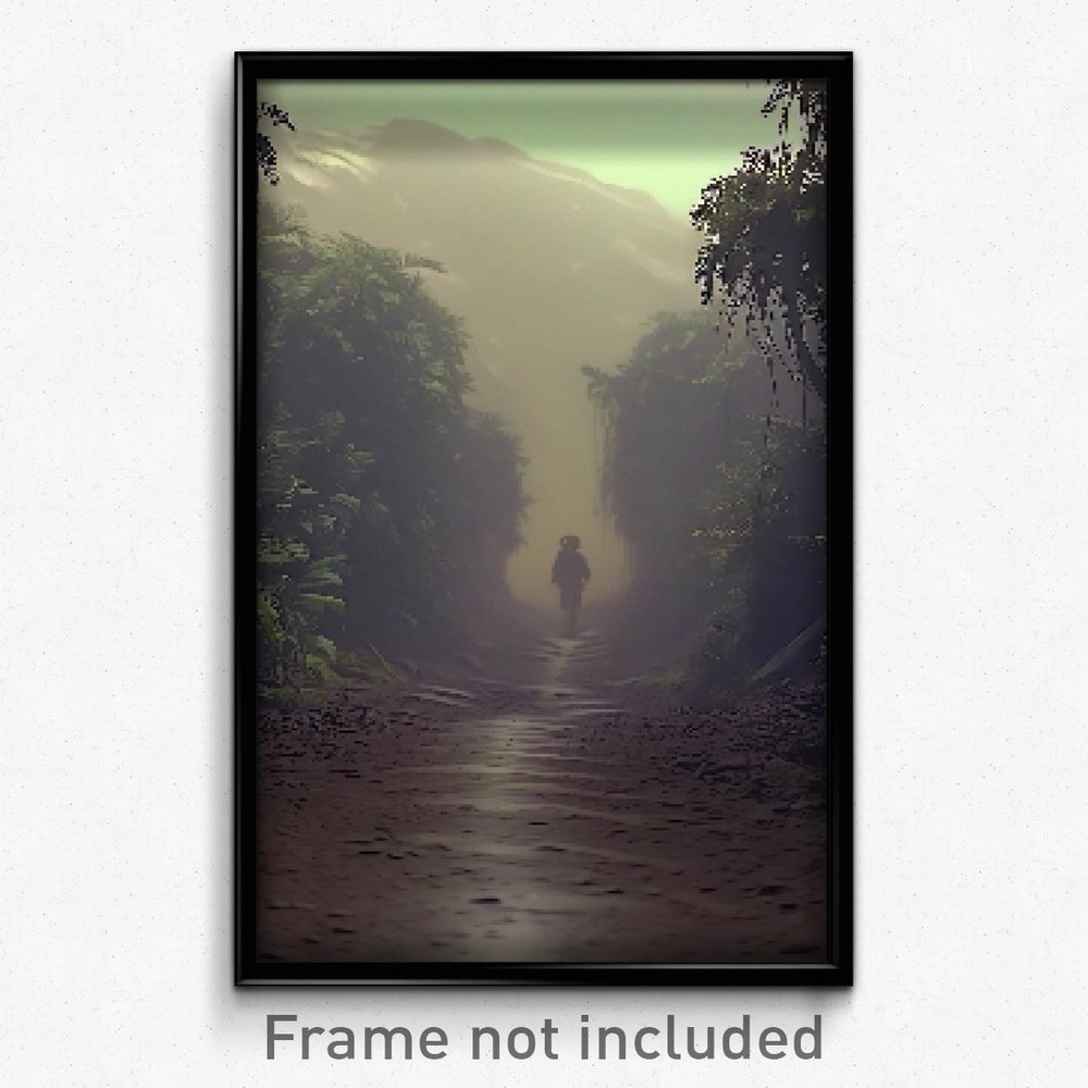 Pixel Art Poster - Murky Trail (8 Bit Psychedelic Trippy Weird Video Game Print)
