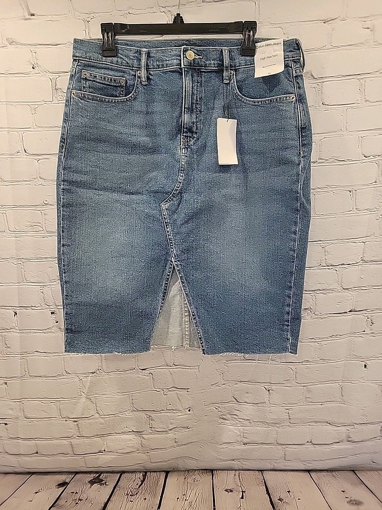 Calvin Klein Women’s High Rise Blue Denim Skirt Size 31