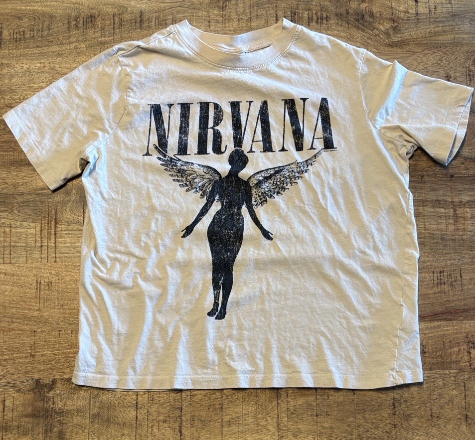 H&M Nirvana Graphic Tee Size Medium 10 Band Vintage Style