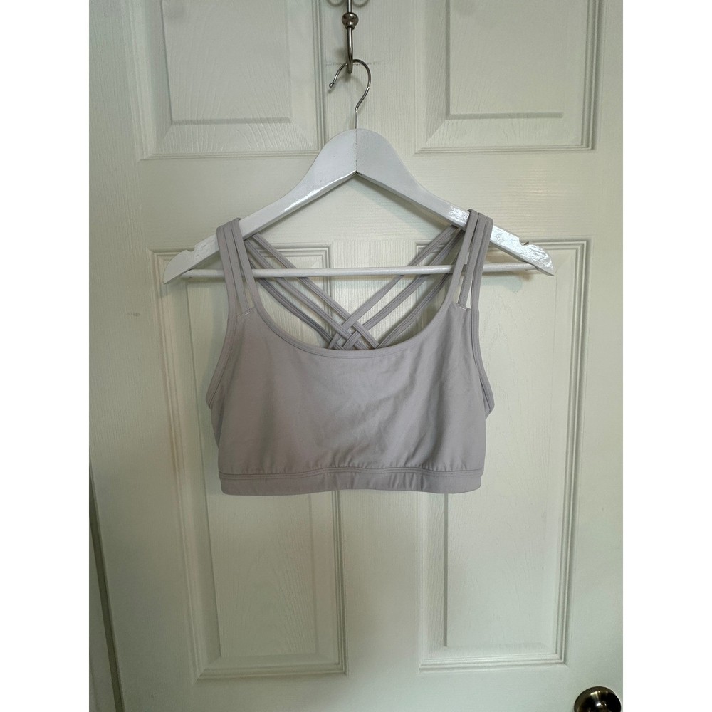 Athleta XXS/XS Sports Bra Strappy Back Gray No Pad Inserts