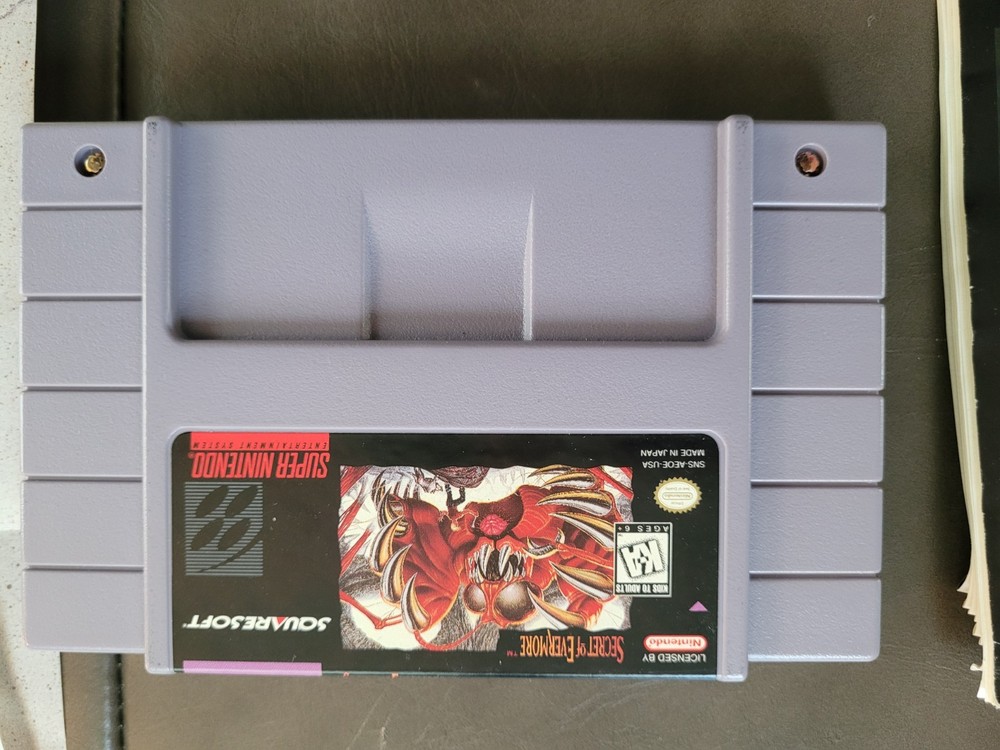 Secret of Evermore Nintendo SNES Cartridge + MAP+ INST POSTER WORKS Excellent