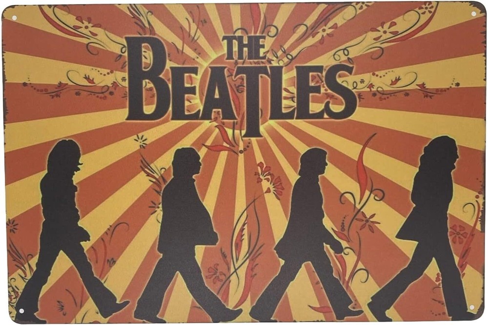 Tin Metal Wall Sign | The Beatles 8 x 12 in. | Art Poster Plaque for Decoration