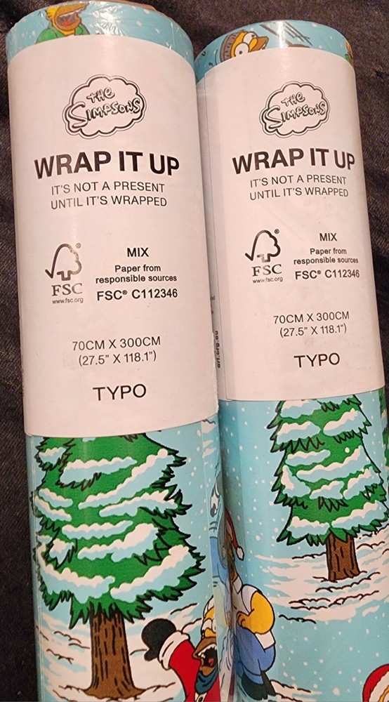 The Simpsons Gift Wrap 45sqft, 2 Rolls Wrapping Paper