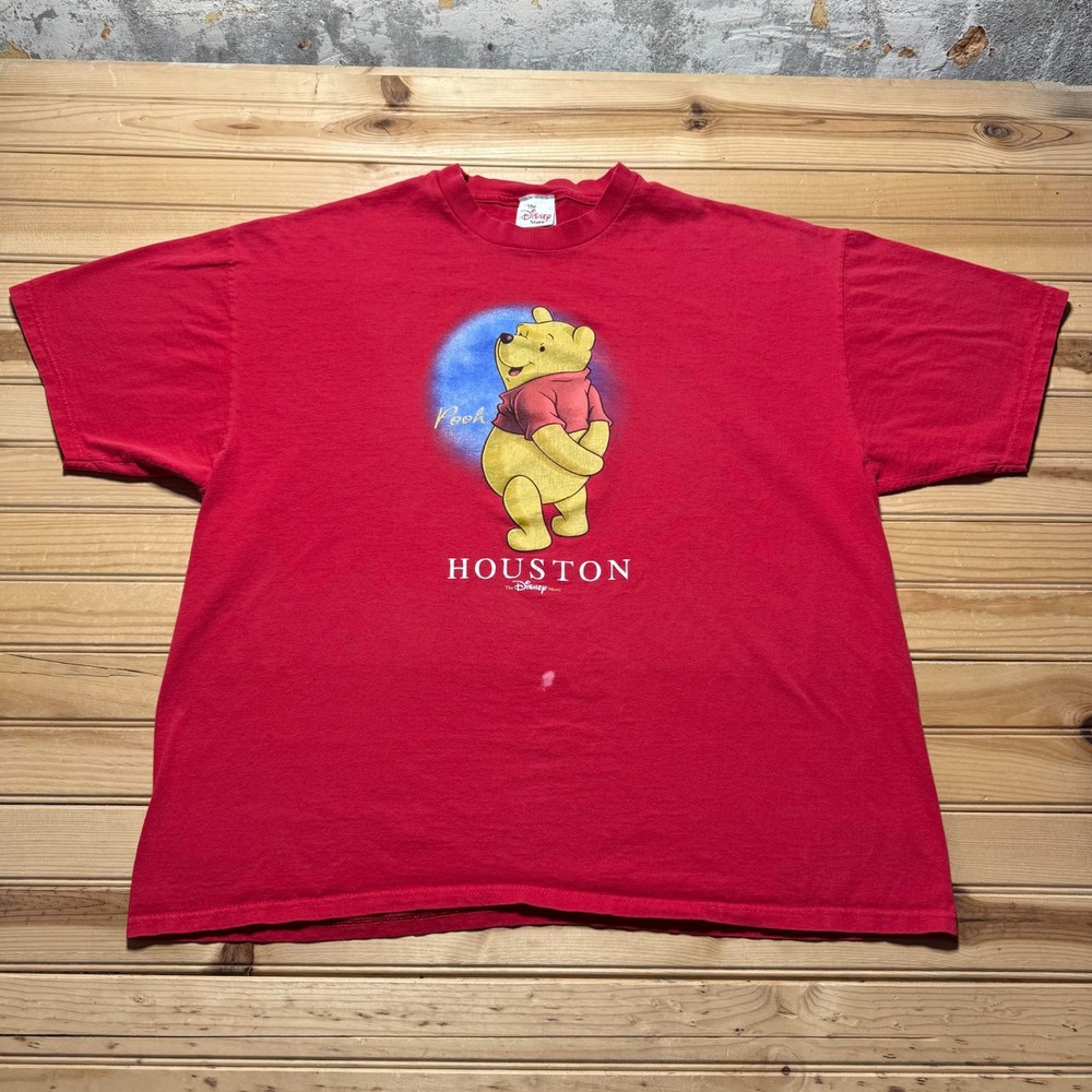 Vintage 90s Disney Winnie the Pooh Houston Graphic Souvenir T-Shirt USA Made XXL