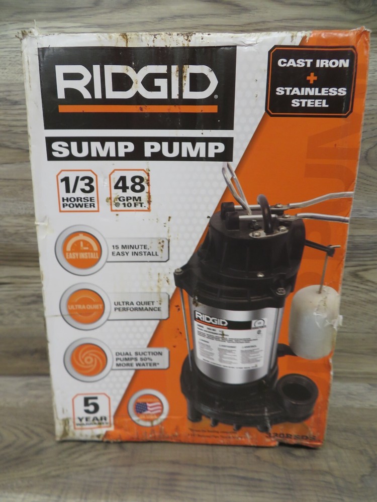 RIDGID 1/3 HP Stainless Steel Dual Suction Sump Pump 70058-RHD1