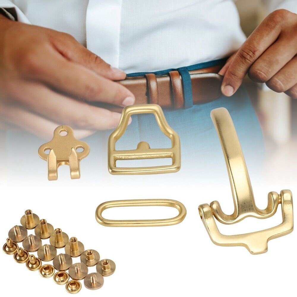 Pure Brass Belt Buckle Environmental Protection D-shaped Buckle Set